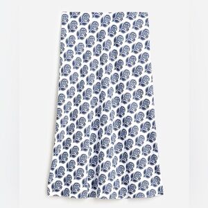J. Crew Navy and White Paisley Midi Skirt